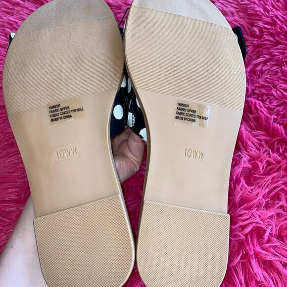 Torrid Black White Polka Dot Bow‎ ESP Slide Size US 10WW - Picture 3 of 3